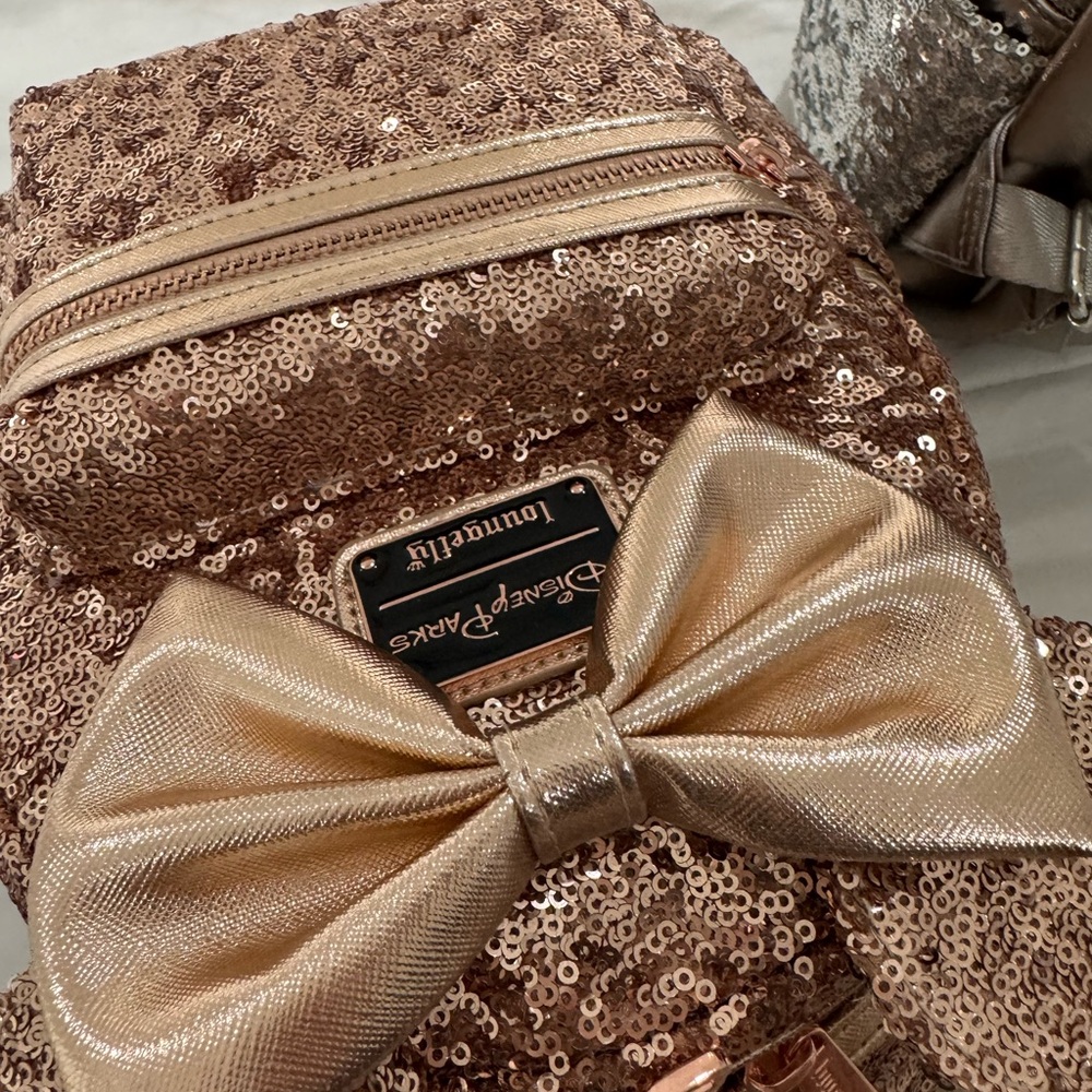 Loungefly Silver Backpack / Rose Gold Sequin Back… - image 6